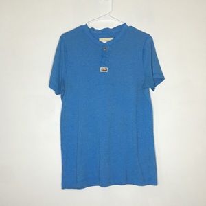 Hollister blue short sleve shirt button top size-L